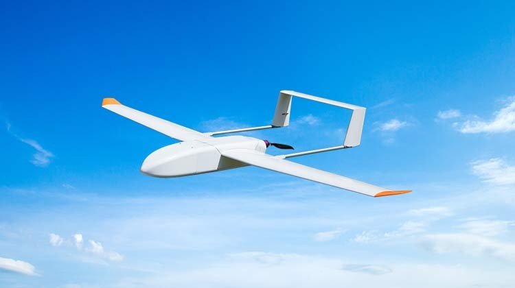 MGT lightweight fixed-wing magnetic survey aircraft in flight